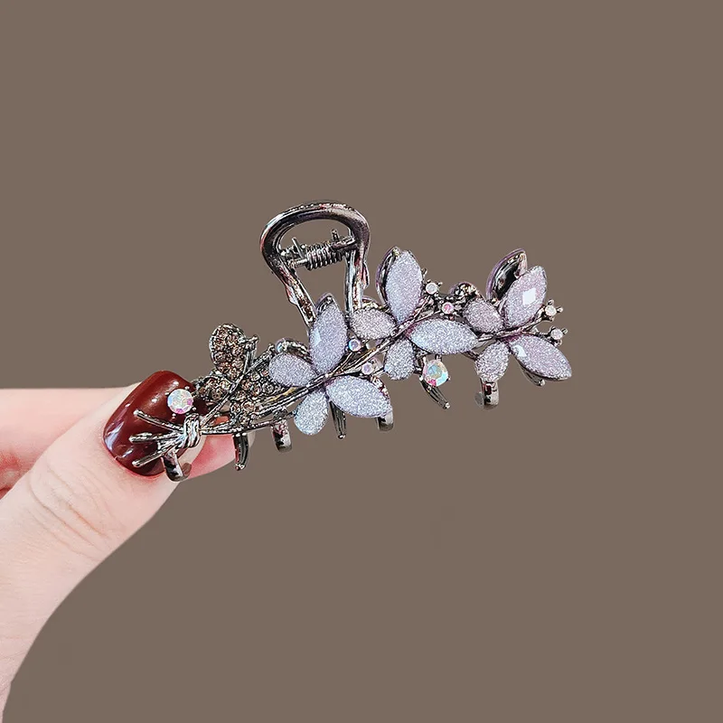Fairy Rhinestone Butterfly Hair Clip High-end Women's Back of Head Half-tied Hair Grip Medium Size Korean Style Hair Accessories