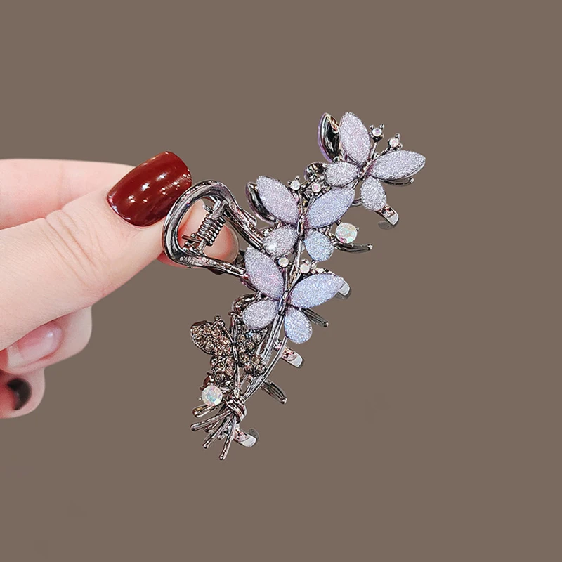 Fairy Rhinestone Butterfly Hair Clip High-end Women's Back of Head Half-tied Hair Grip Medium Size Korean Style Hair Accessories