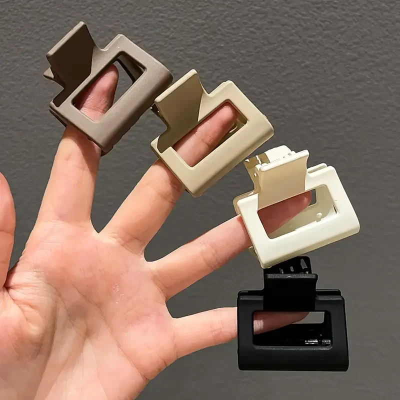 1/4Pcs frosted multi-color mini block small grab clip hair claw high grip braid tidying shark clip