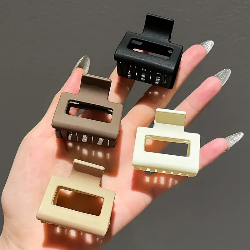 1/4Pcs frosted multi-color mini block small grab clip hair claw high grip braid tidying shark clip