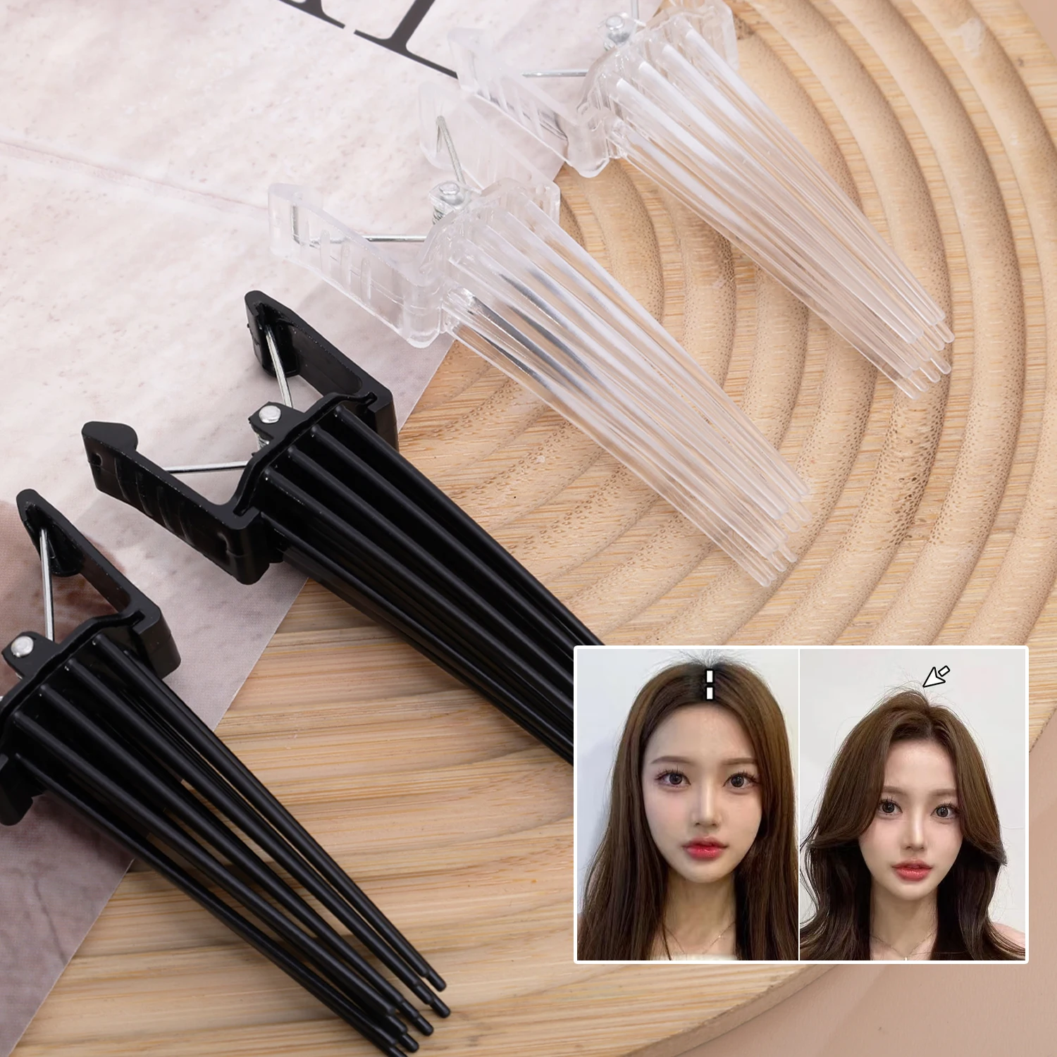 Fashion Fluffy Hairpin Curling Bangs Instant Hair Roots Curling Fixed Shape Styling Volumizing Hair Clips Korean Unisex Headwear