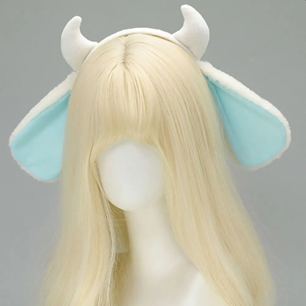 Kawaii Plush Lolita Headband Fluffy Goat Horn Photo Prop Girls Hairband Cute Party Headwear Costume Cosplay
