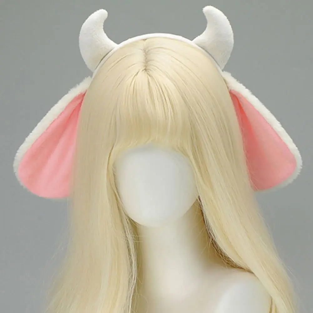 Kawaii Plush Lolita Headband Fluffy Goat Horn Photo Prop Girls Hairband Cute Party Headwear Costume Cosplay