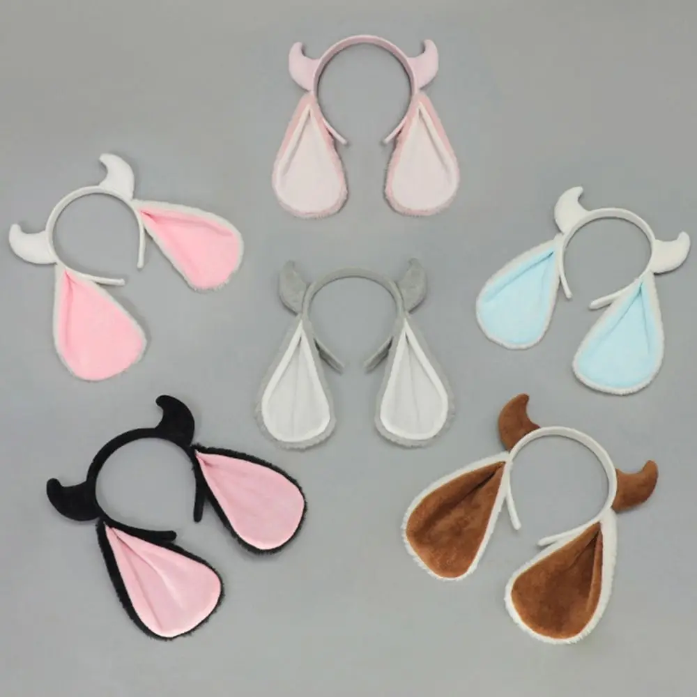 Kawaii Plush Lolita Headband Fluffy Goat Horn Photo Prop Girls Hairband Cute Party Headwear Costume Cosplay