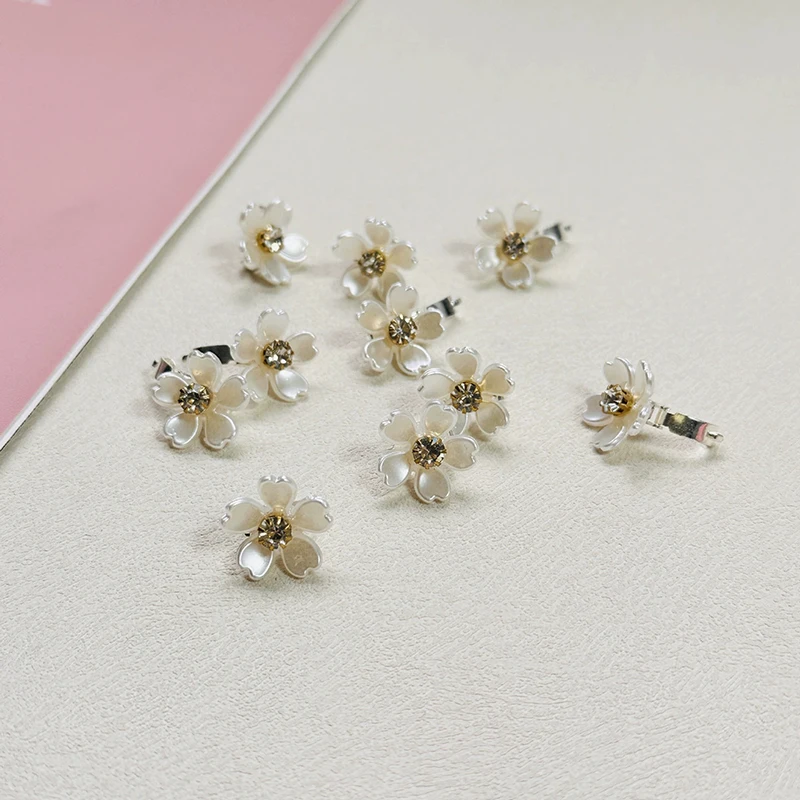 10pcs Sweet Hair Accessories Flower Clips with Braided Pigtails for Hairstyle Decoration