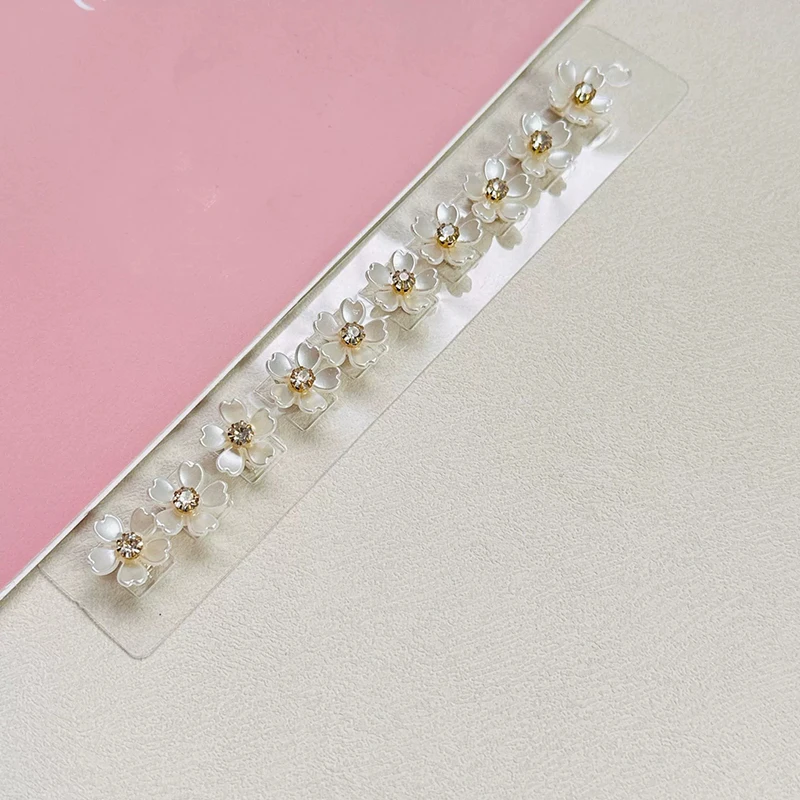 10pcs Sweet Hair Accessories Flower Clips with Braided Pigtails for Hairstyle Decoration