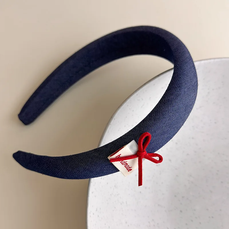 Vintage Headbands for Women British Style Toothed Non-slip Hair Bands Red Bow Blue Hair Hoop Hairband Face Wash Hair Accessories