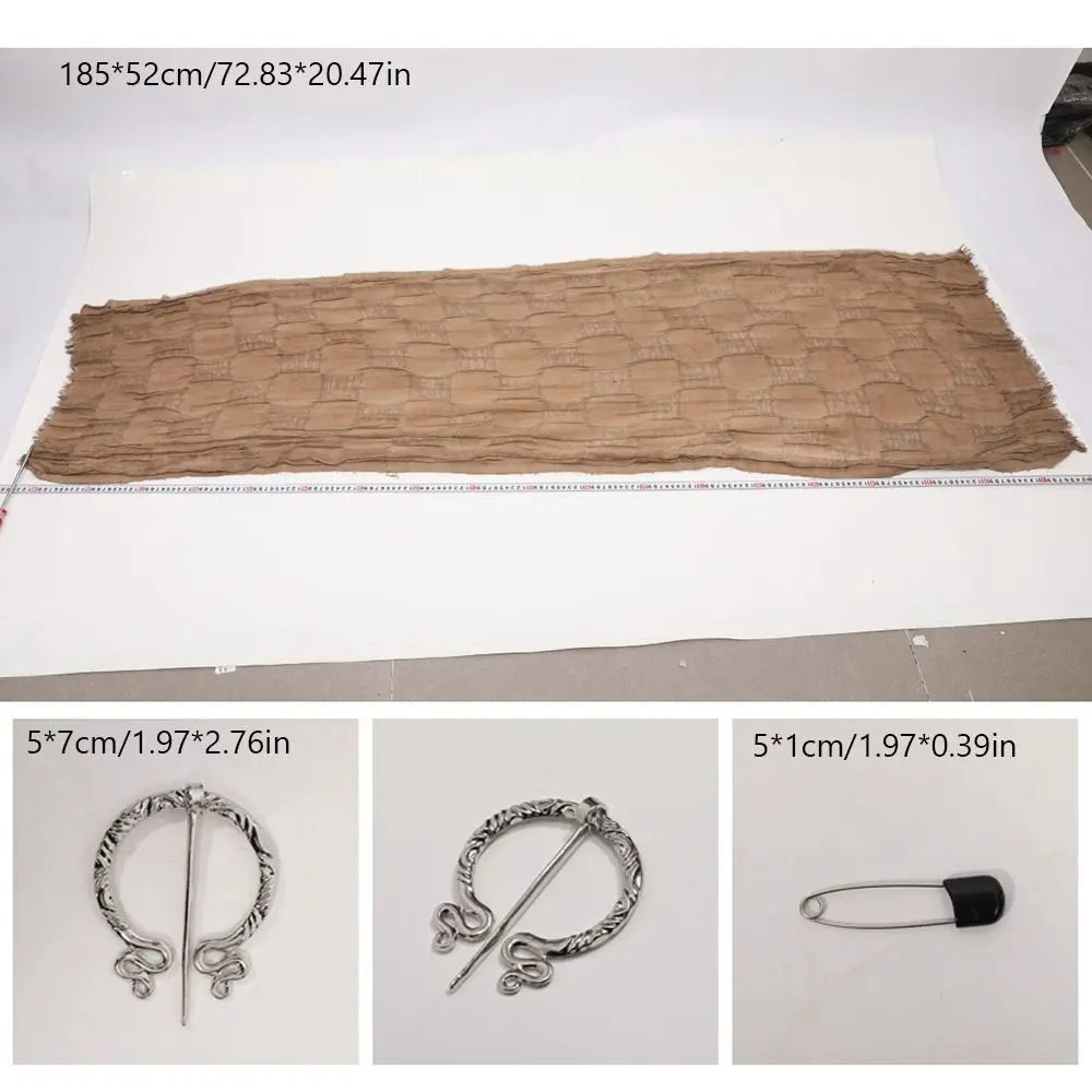 Fashion Medieval Style Medieval Cloak With Viking Brooch Beggar Style Hooded Shawl Scarf Scarf Cape Streetwear