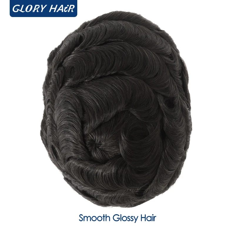 Dura Lace Natural Hairline Lace Toupee Bleached Knots Front Indian Human Hair Toupee For Men Male Hair Prosthesis Korean Lace
