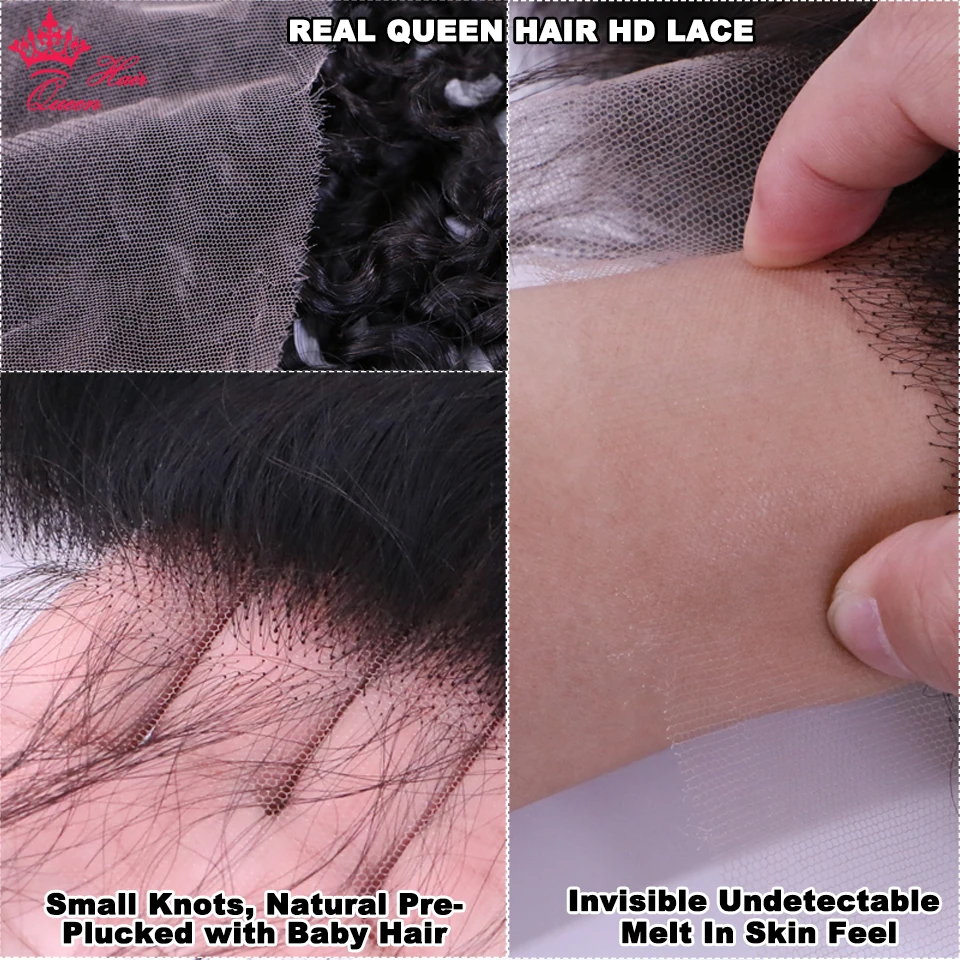 Queen Hair Real HD Burmese curly 13x6 13x4 Frontal Virgin Human Raw Hair Lace Frontal Ear to Ear Real Invisible HD Lace