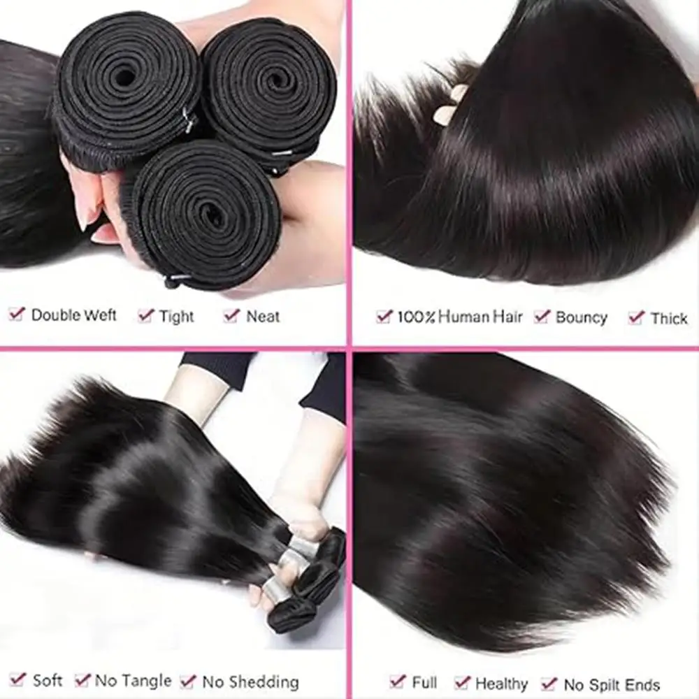 15A Straight Human Hair Weave Brazilian Weave 100% Human Hair Curly Weave Straight Human Hair Delivery in France Within 2-3 Business Days