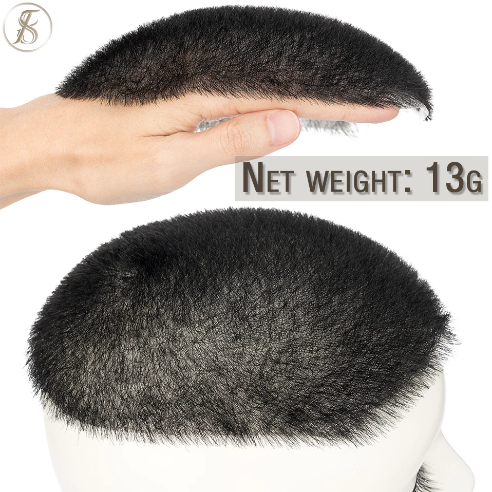 TESS Men Hair Wig 100% Human Hair Men Toupee Buzz Cut Hair System Super Thin Skin Natural Black Short Hair Pieces Wigs for Male