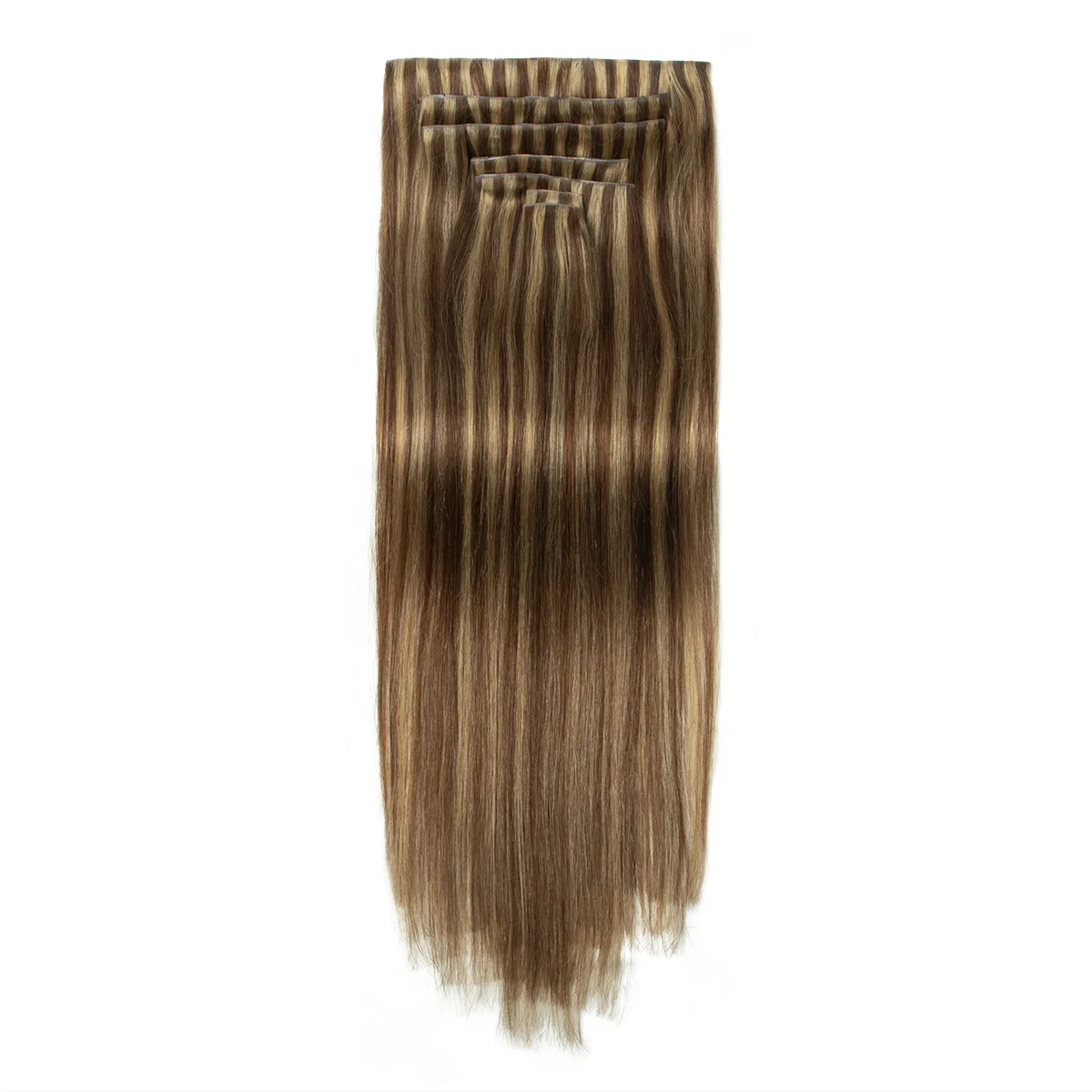 Seamless PU Clip In Hair Extensions Human Hair Invisible PU Clip on Hair For Thin Raw Hair 7PCS 12-24inch 100G-120G