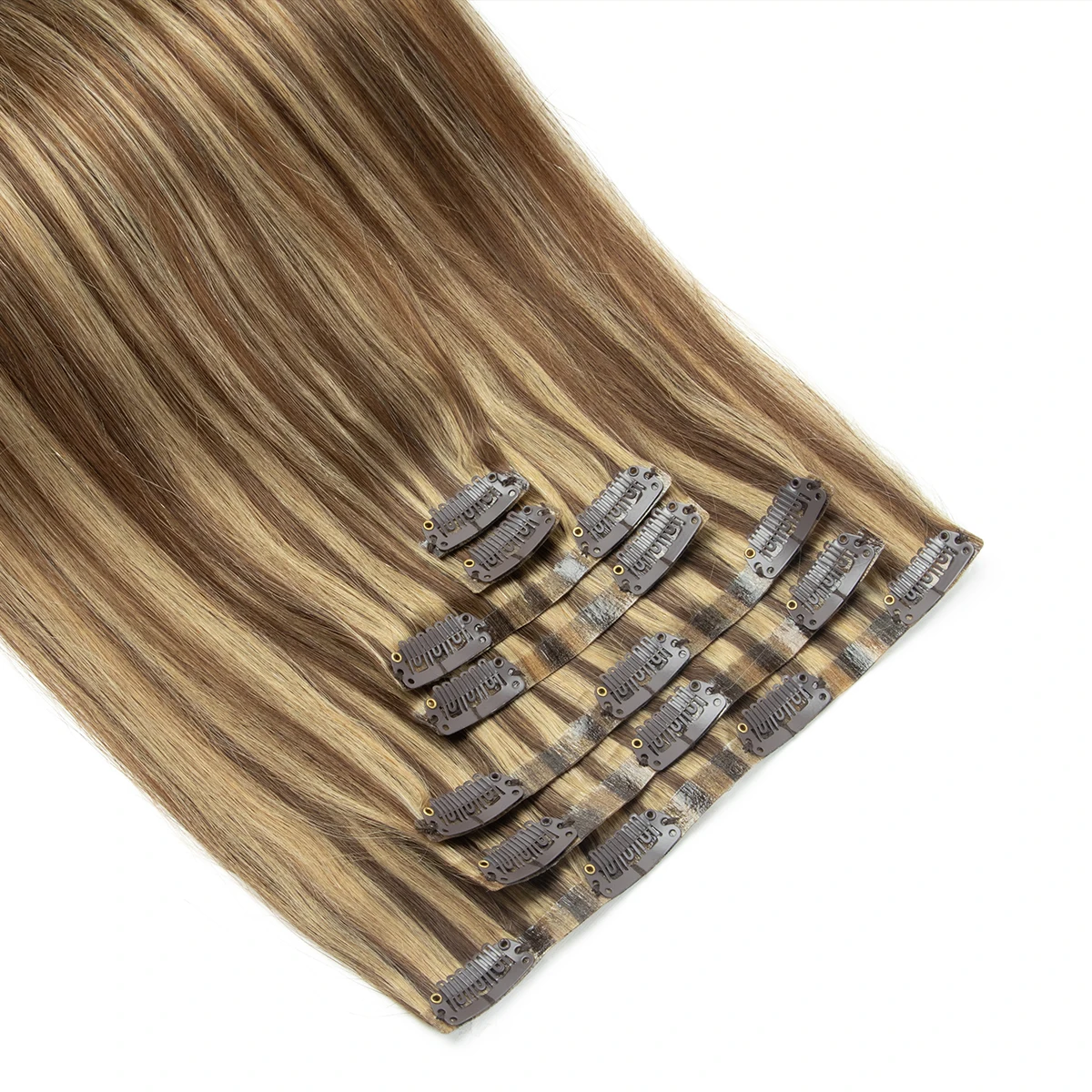 Seamless PU Clip In Hair Extensions Human Hair Invisible PU Clip on Hair For Thin Raw Hair 7PCS 12-24inch 100G-120G