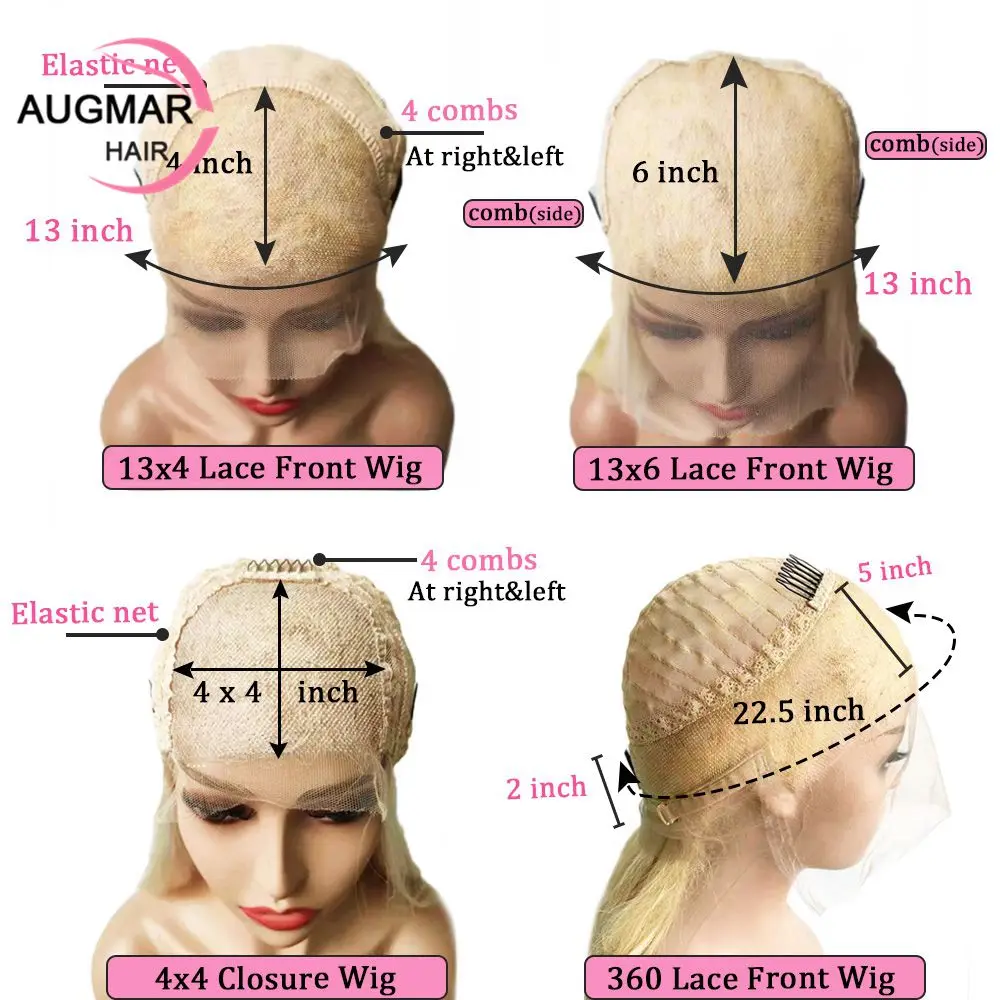 Ash Blonde Highlight Wig Human Hair 13x6 Short Body Wave Lace Front Wig Brown Human Hair Wigs For Women HD 360 Lace Frontal Wig
