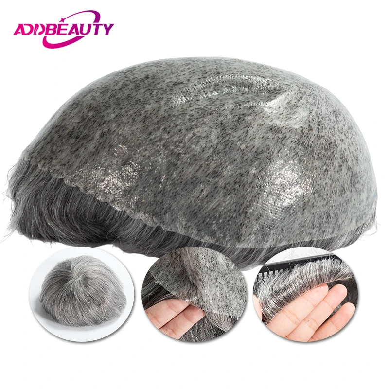 Thin Skin Men Toupee Indian Human Hair Wigs With Knots Invisible Natural Hairline Indian Hair System Units Male Hair Prosthesis