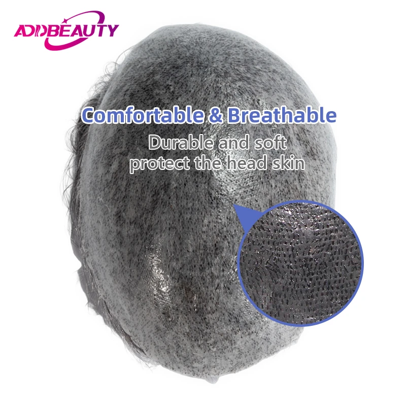 Thin Skin Men Toupee Indian Human Hair Wigs With Knots Invisible Natural Hairline Indian Hair System Units Male Hair Prosthesis