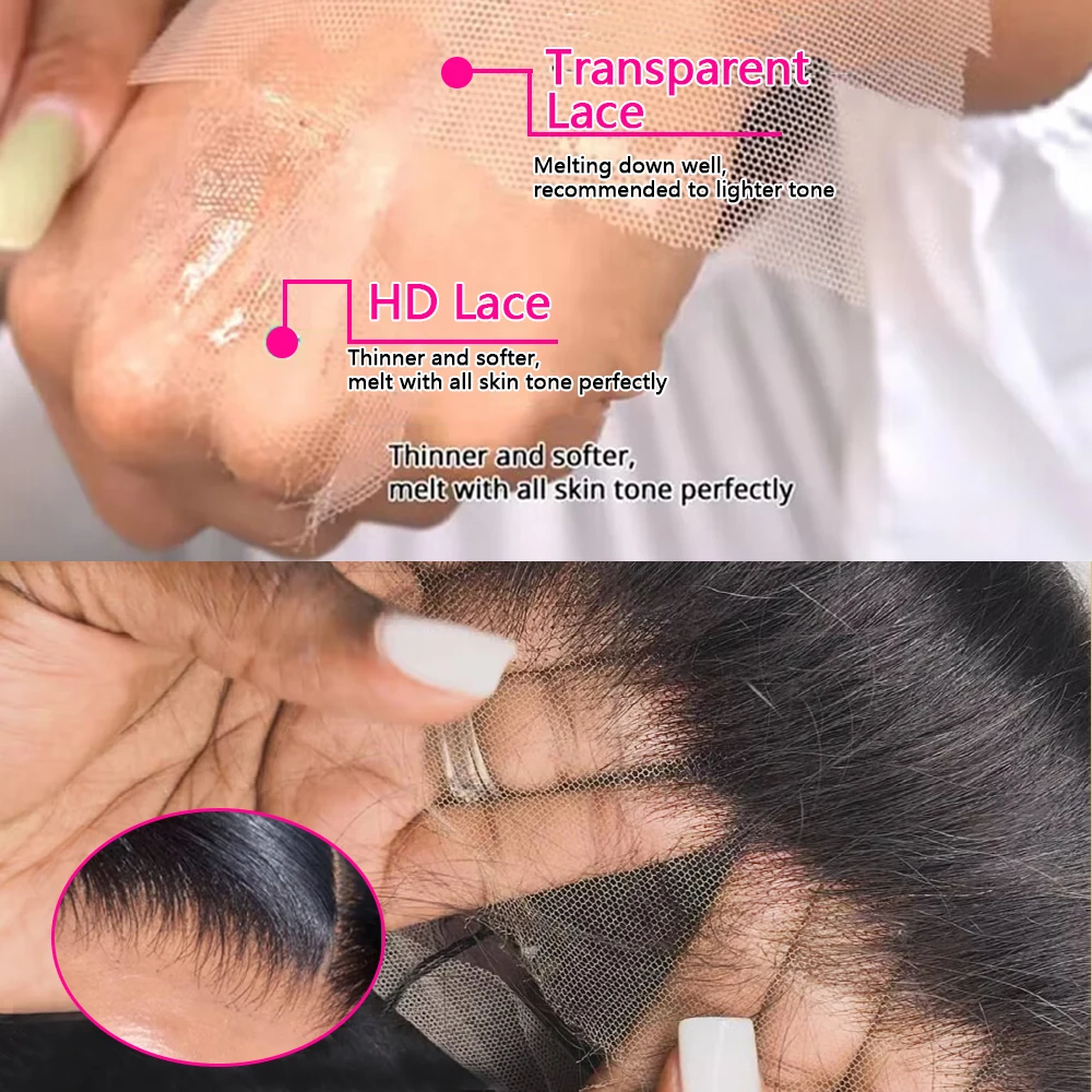 44 46 Inch 13x4 HD P4/27 Highlight Straight Lace Front Wigs Human Hair Wigs 200 Density 13x6 Transparent Full Lace Frontal Wigs