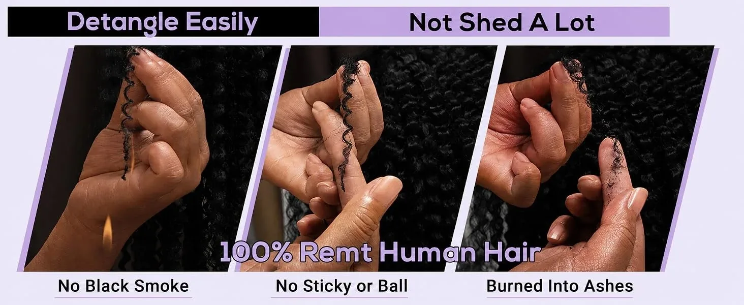 Chocolate Brown Burmese Curly Hair Crochet Bundles 18 Inch 50g Pre-Separated Feather Crochet Hair Wet and Wavy Invisible Crochet Hair Extensions