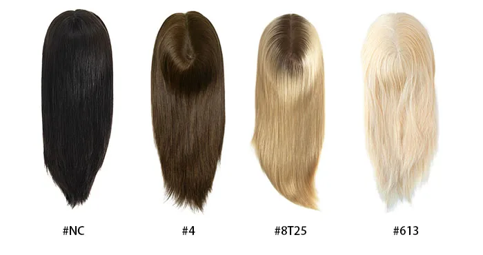 TP22INJ-14" 16" Chinese Remy Hair Toppers For Women Injected Polyskin Base Looks Natural Female Human Hair Topper Wigs