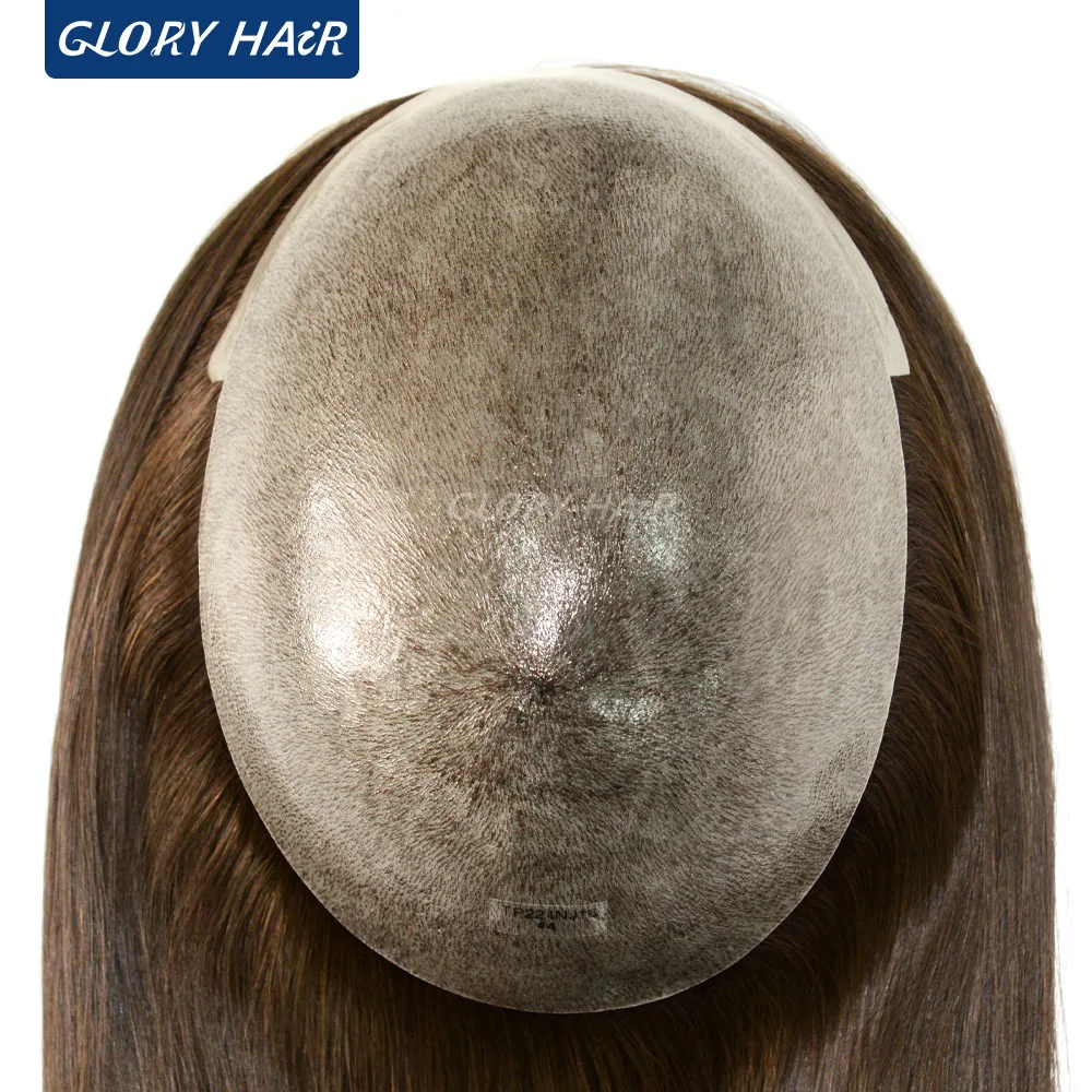 TP22INJ-14" 16" Chinese Remy Hair Toppers For Women Injected Polyskin Base Looks Natural Female Human Hair Topper Wigs
