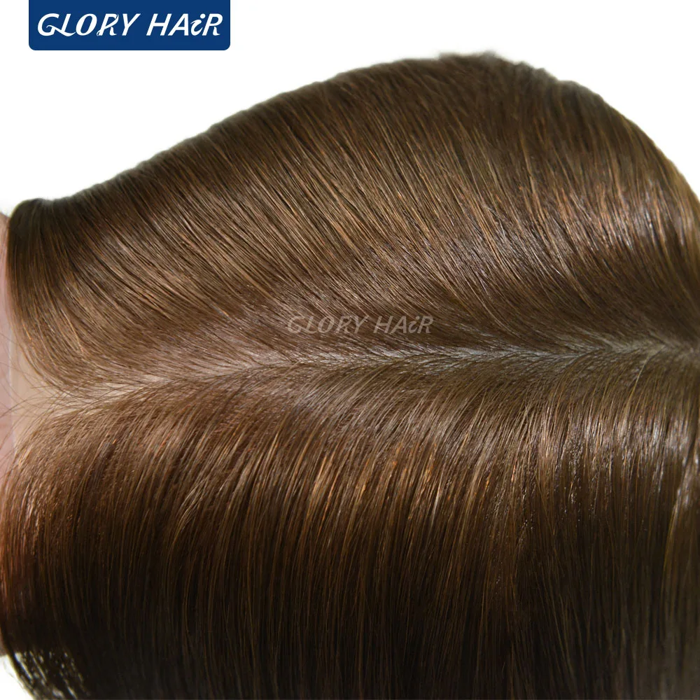 TP22INJ-14" 16" Chinese Remy Hair Toppers For Women Injected Polyskin Base Looks Natural Female Human Hair Topper Wigs