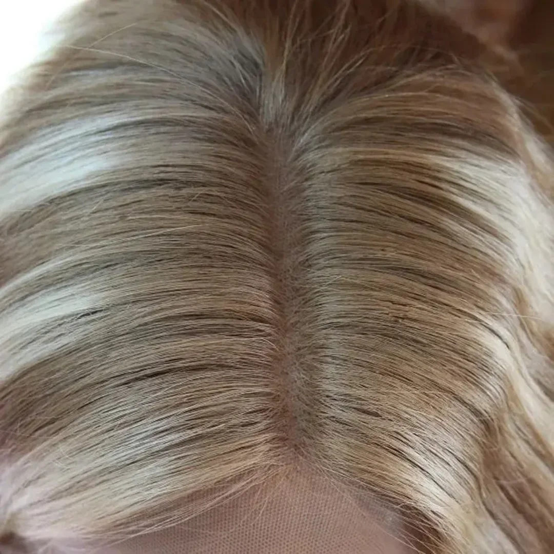 Light Brown Mixed Platinum Blonde Women's wig Glueless Lace Front Synthetic Wig Water Wave Wig Daily Use