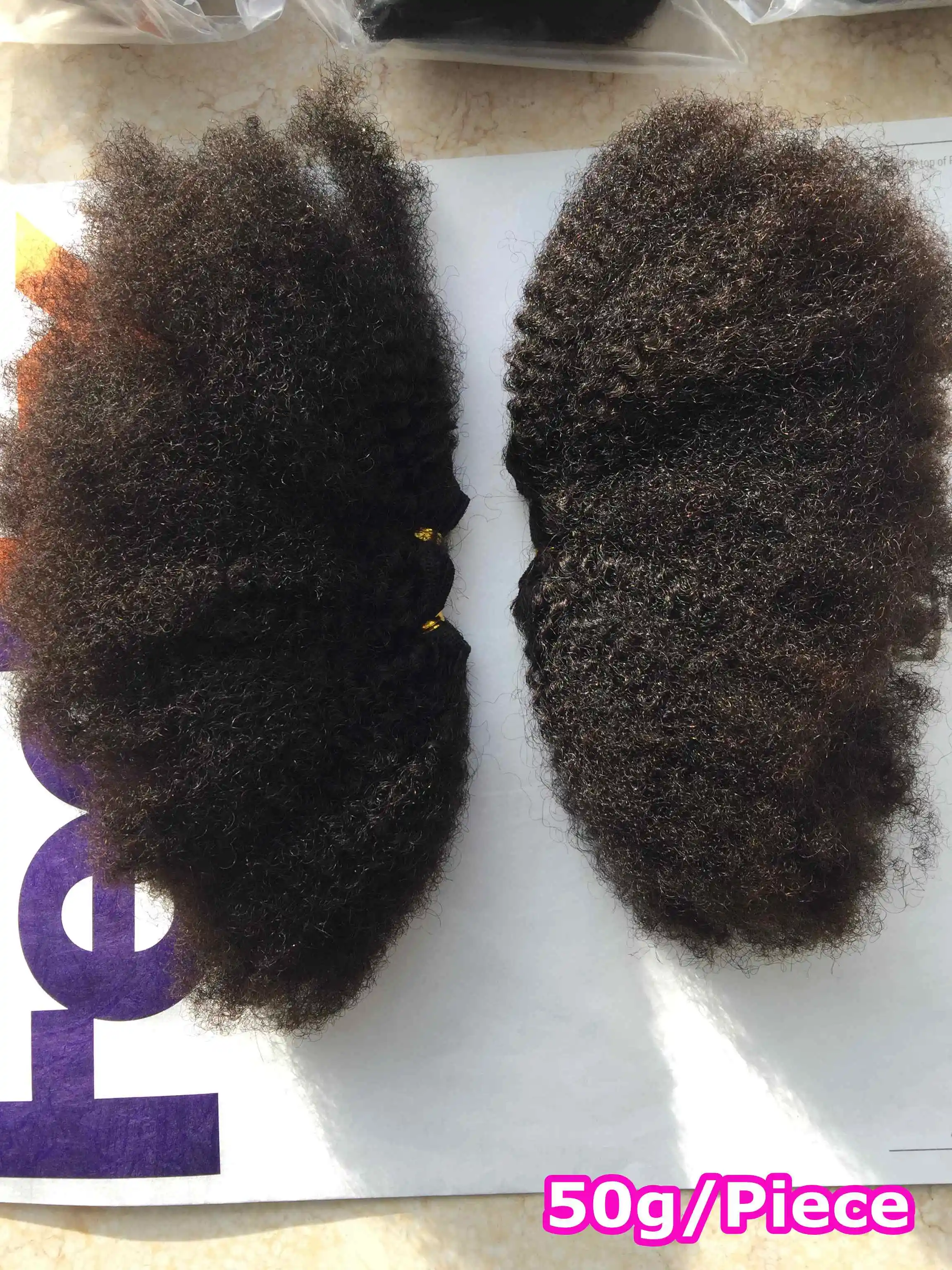 Raw Human Hair Weave Fluffy Bundles Deal Double Drawn Afro Kinky Curly Bundles Natural Black Remy Wavy Hair Extensions 3Bundles