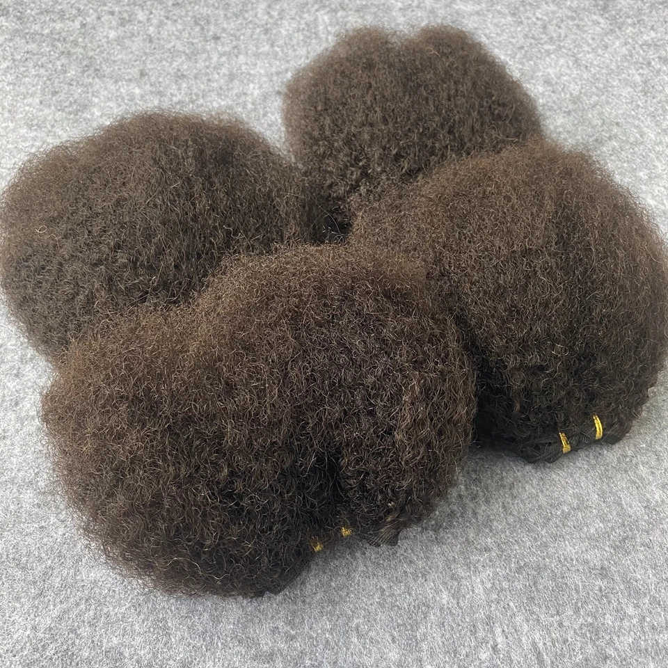 Raw Human Hair Weave Fluffy Bundles Deal Double Drawn Afro Kinky Curly Bundles Natural Black Remy Wavy Hair Extensions 3Bundles