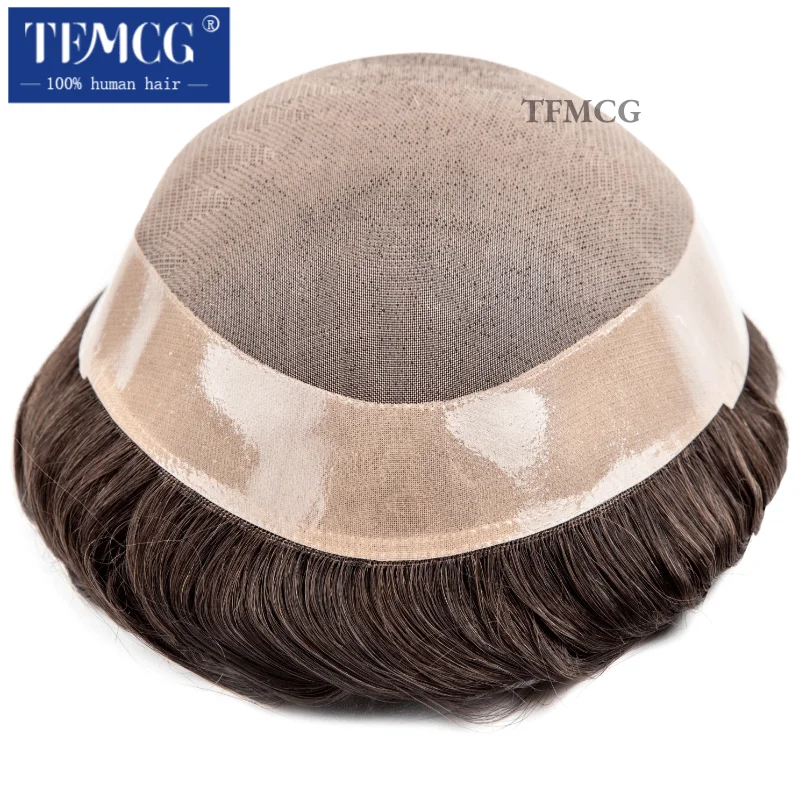 Male Hair Prosthesis Fine Mono,High Quaitly, Breathable and Durable Toupee For Men 100% Natural Human Hair Toupee Wigs For Men
