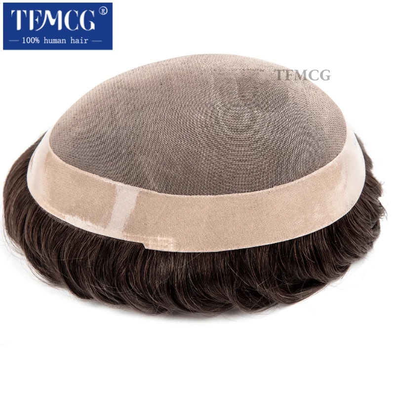 Male Hair Prosthesis Fine Mono,High Quaitly, Breathable and Durable Toupee For Men 100% Natural Human Hair Toupee Wigs For Men