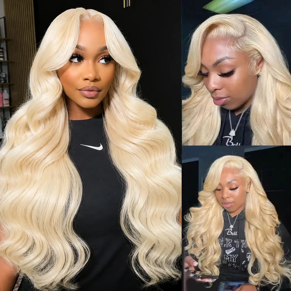 613 Lace Frontal Blonde Wigs Pre Plucked With Baby Hair 38inch HD Transparent Lace Front Human Hair Body Wave Wigs 38inch Colored Blonde 13x6 Lace Frontal Wigs For Woman BB Face Indian Long Wavy Wigs 250% denisty Can Be Dye
