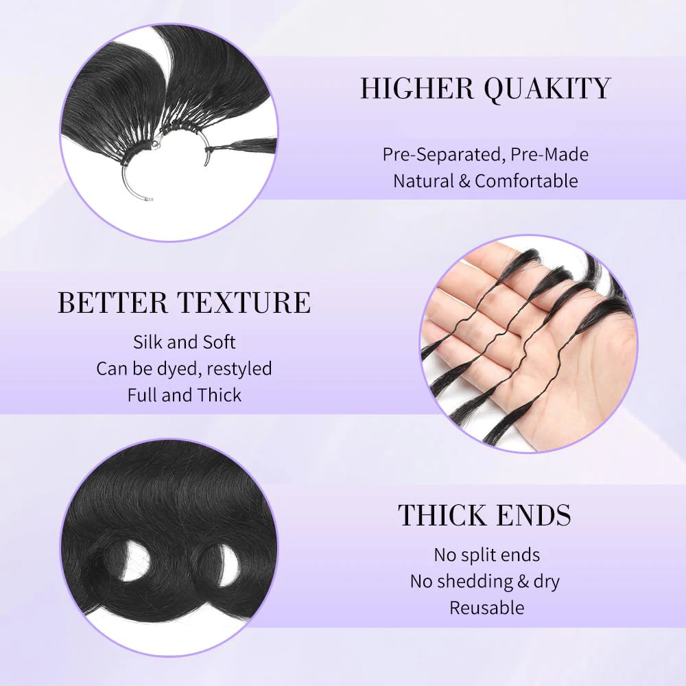 Crochet Human Hair Body Wave Miracle Knots Crochet Human Hair 300g Vietnamese Human Crochet Hair for Women Lightweight Knotless Feather Crochet Human Hair Natural Black