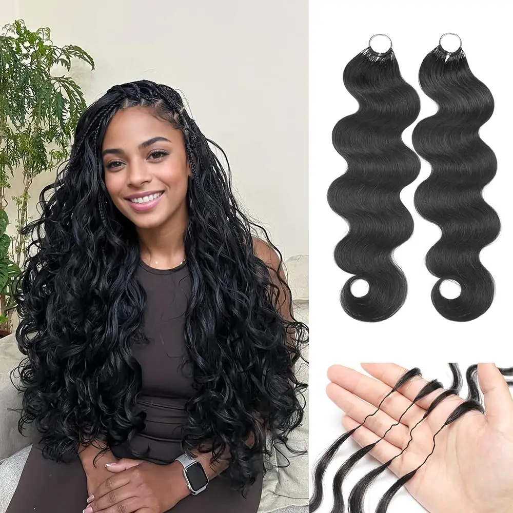 Crochet Human Hair Body Wave Miracle Knots Crochet Human Hair 300g Vietnamese Human Crochet Hair for Women Lightweight Knotless Feather Crochet Human Hair Natural Black