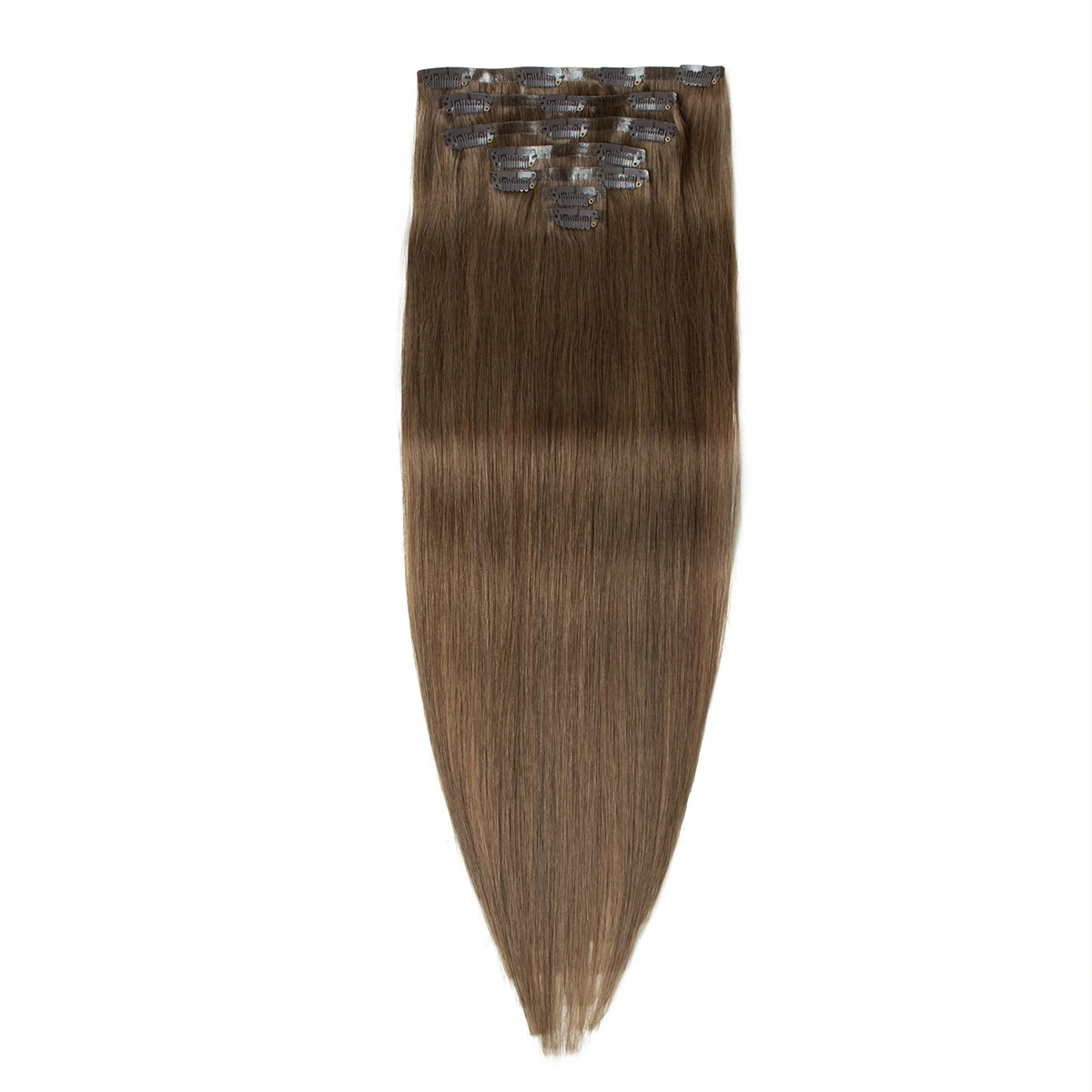 Invisible PU Clip In Hair Extension Human Hair Injected PU Tape Weft Clip in Extension 7Pcs/set 12-24inch 100G 120G Clip On Hair