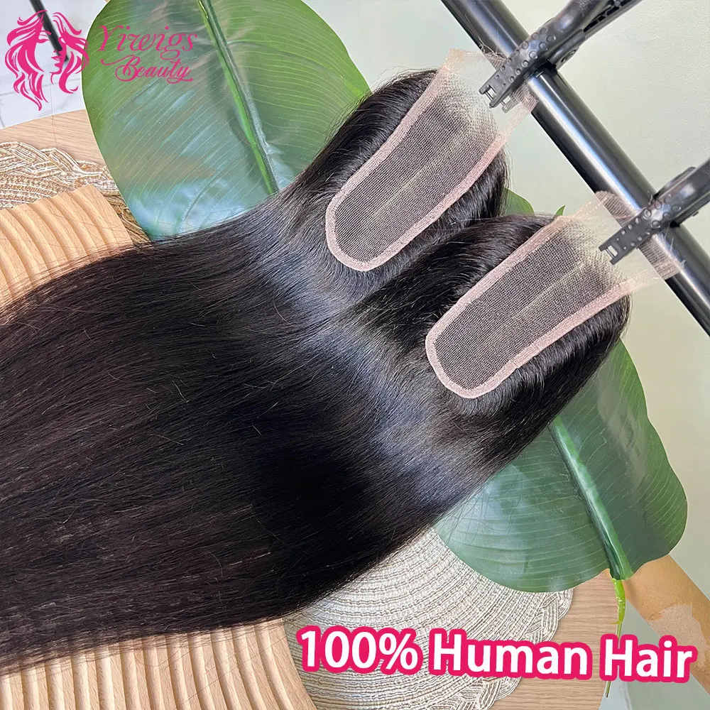 Light Yaki Straight 2x6 HD Lace Frontal Closure Only Natural Color 100% Raw Virgin Human Hair Deep Parting Pre Plucked Hair