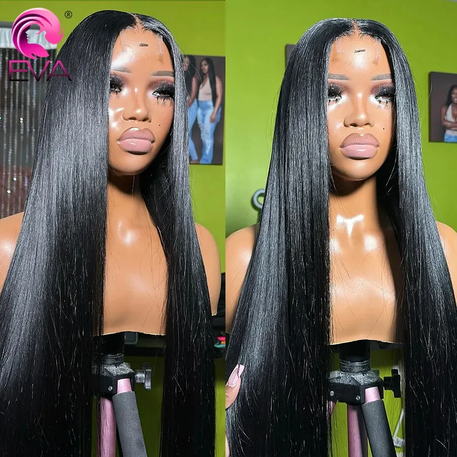 Eva Real HD Lace Wigs Straight 2x6 HD Lace Closure Wig Deep Part Pre Plucked Melt All Skins Invisible HD Human Hair Closure Wigs