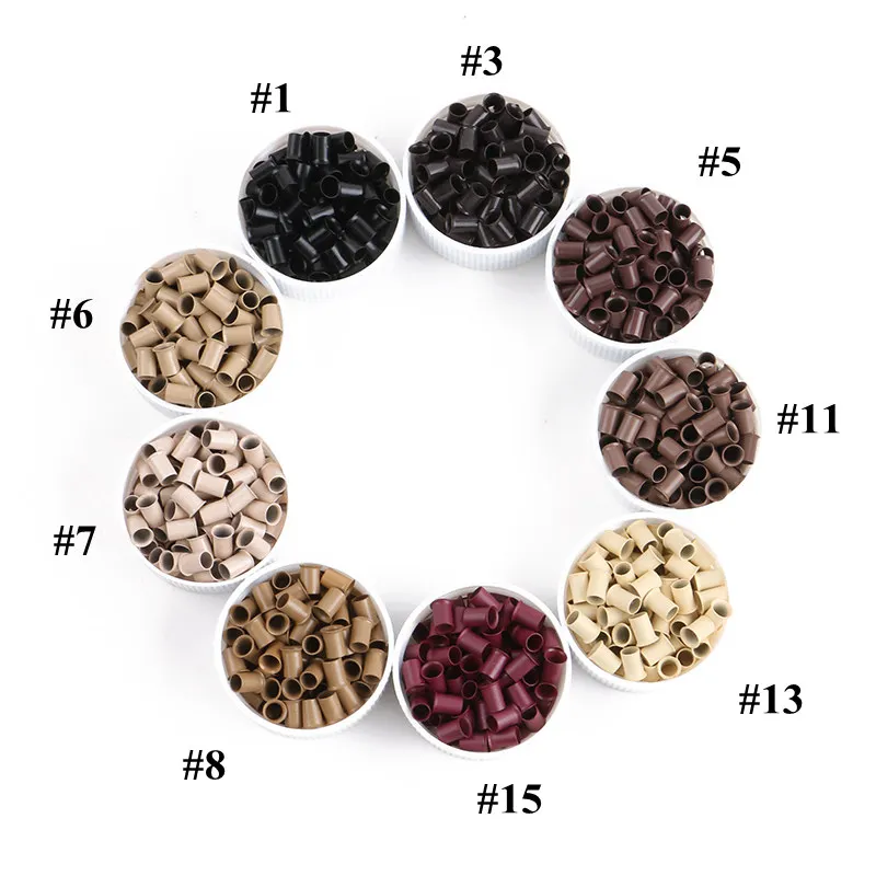 10000pcs/bag 4.0*3.6*6.0mm Copper Flared Flaring Micro Rings Tube Euro Locks for Feather Human Hair Extensions Tools Accessories