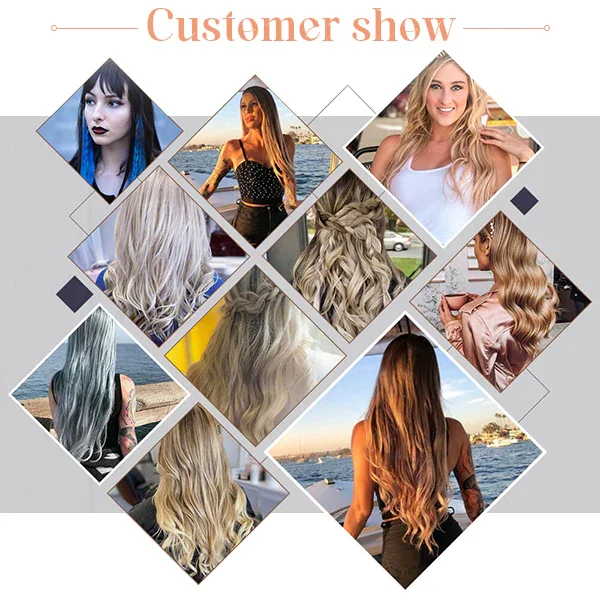 LaaVoo Fishing Wire Hair Extension For Women 12-20inch 100% Real Brazilian Human Hair Straight Natural Fish Line Hair Weft Hair