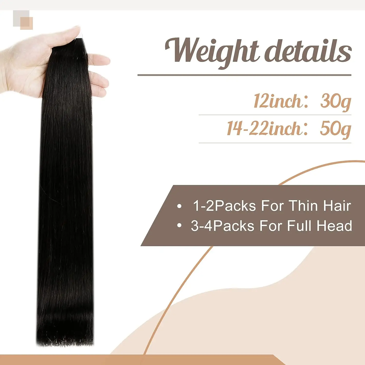 Full Shine Tape in Human Hair Extension Pure Color 20pcs 26-28inch Tape in Hair Extensions Seamless Skin Weft Adhesive Glue