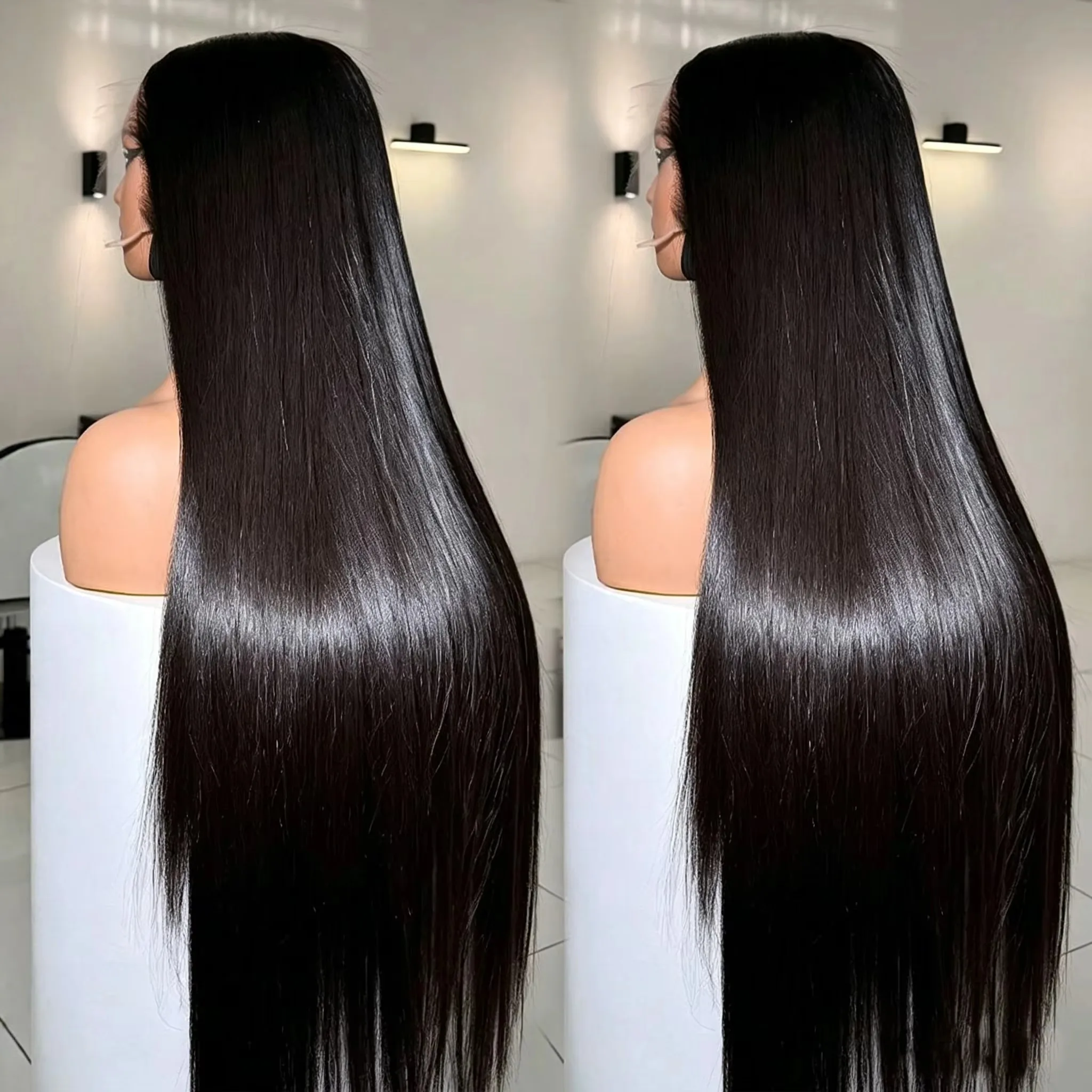 Bone Straight Lace Front Wig 13x4 13x6 HD Transparent 42 30 Inch 250 Density Wear on and Go Brazilian Human Hair Wigs For Women