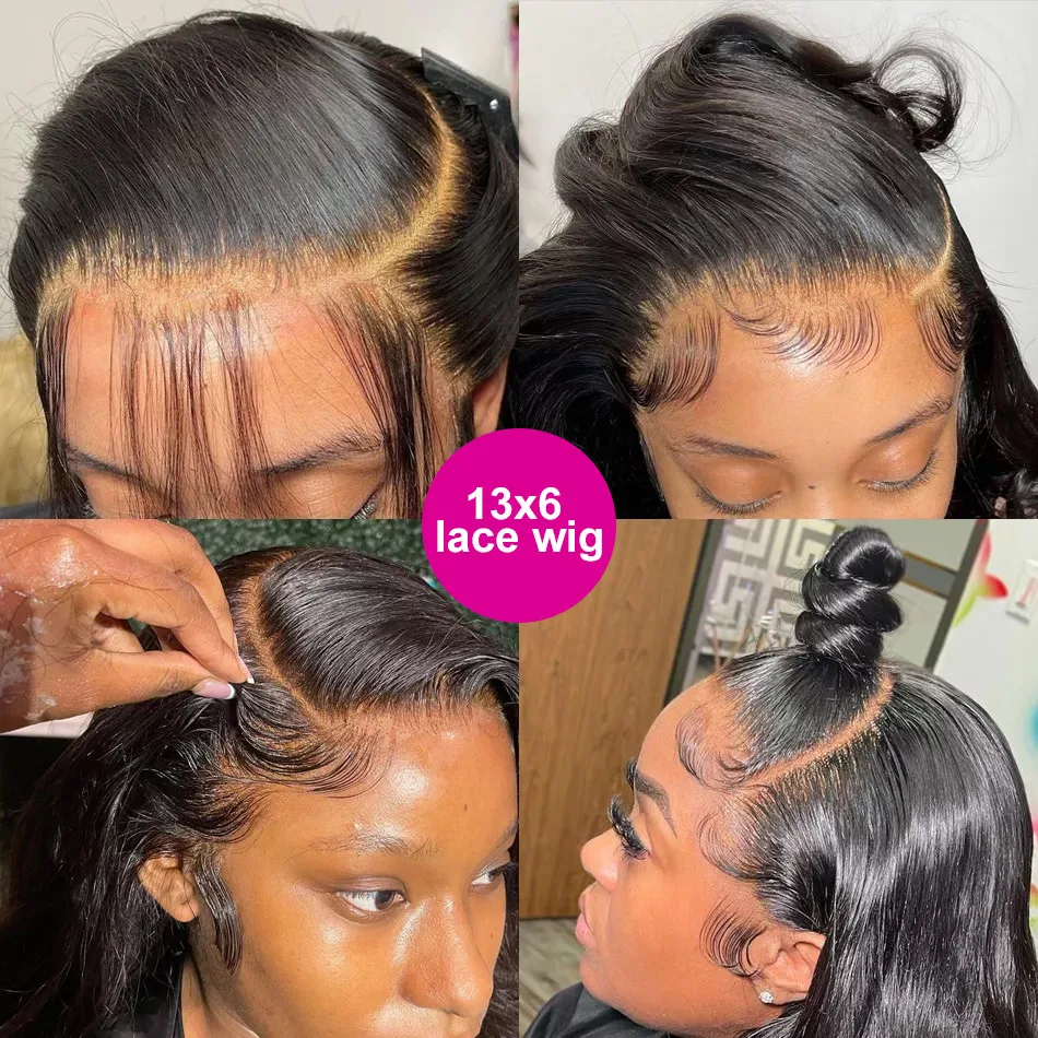 Bone Straight Lace Front Wig 13x4 13x6 HD Transparent 42 30 Inch 250 Density Wear on and Go Brazilian Human Hair Wigs For Women