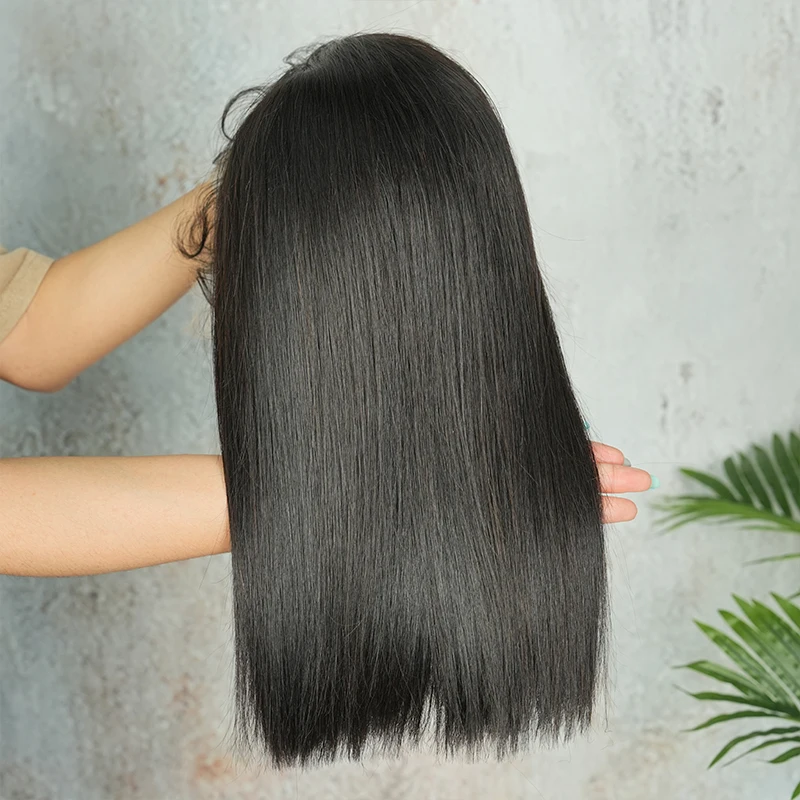 5x5 13x4 13x6 HD Lace Frontal Wig 100% Vietnamese Human Hair Double Drawn Bone Straight Short Bob Lace Wigs Pre-Plucked #1B