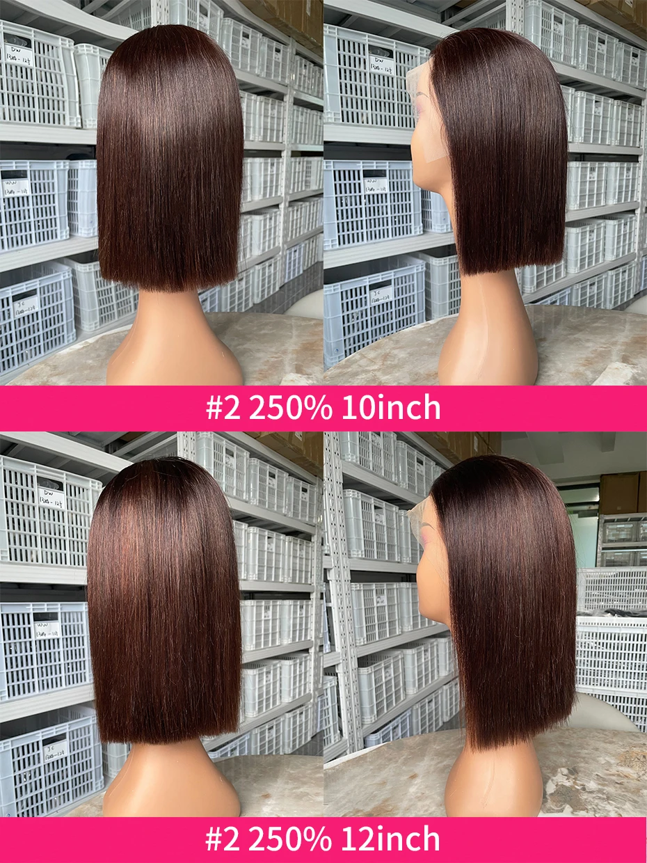 Vietnamese Glueless Wigs 100%human Hair Quality 5x5 Lace Closure Ready to Wear Wig 250 Density 13x6 13x4 Lace Frontal Bob Wig #2