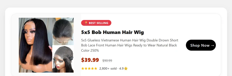 Vietnamese Glueless Wigs 100%human Hair Quality 5x5 Lace Closure Ready to Wear Wig 250 Density 13x6 13x4 Lace Frontal Bob Wig #2
