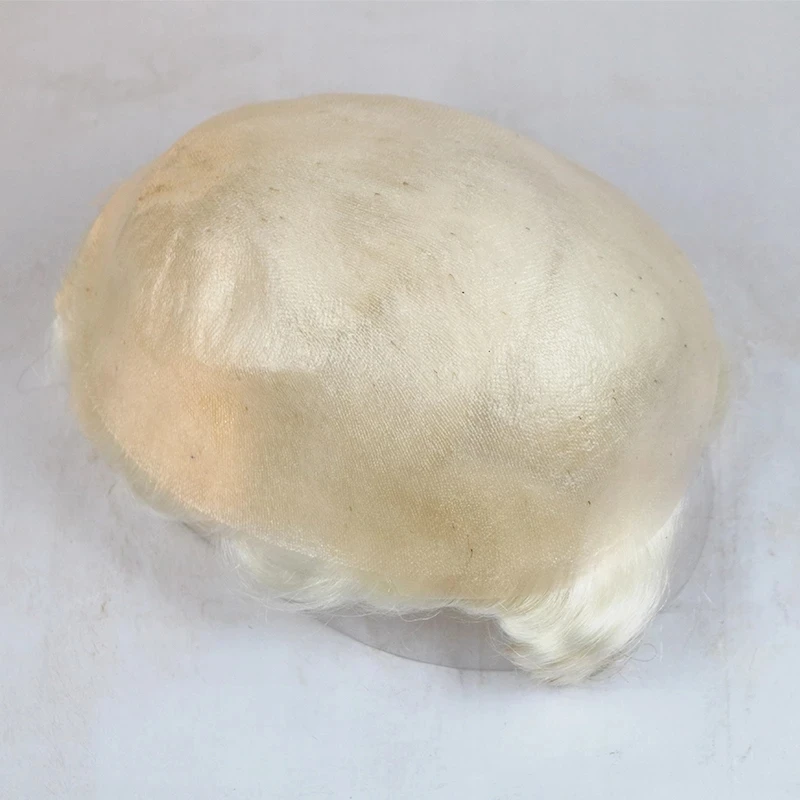 0.02mm Utra Thin Skin Disposable Natural Hairline Men Toupee 100%Human Hair Prosthesis Replacement System Units Hair Pieces 8*10