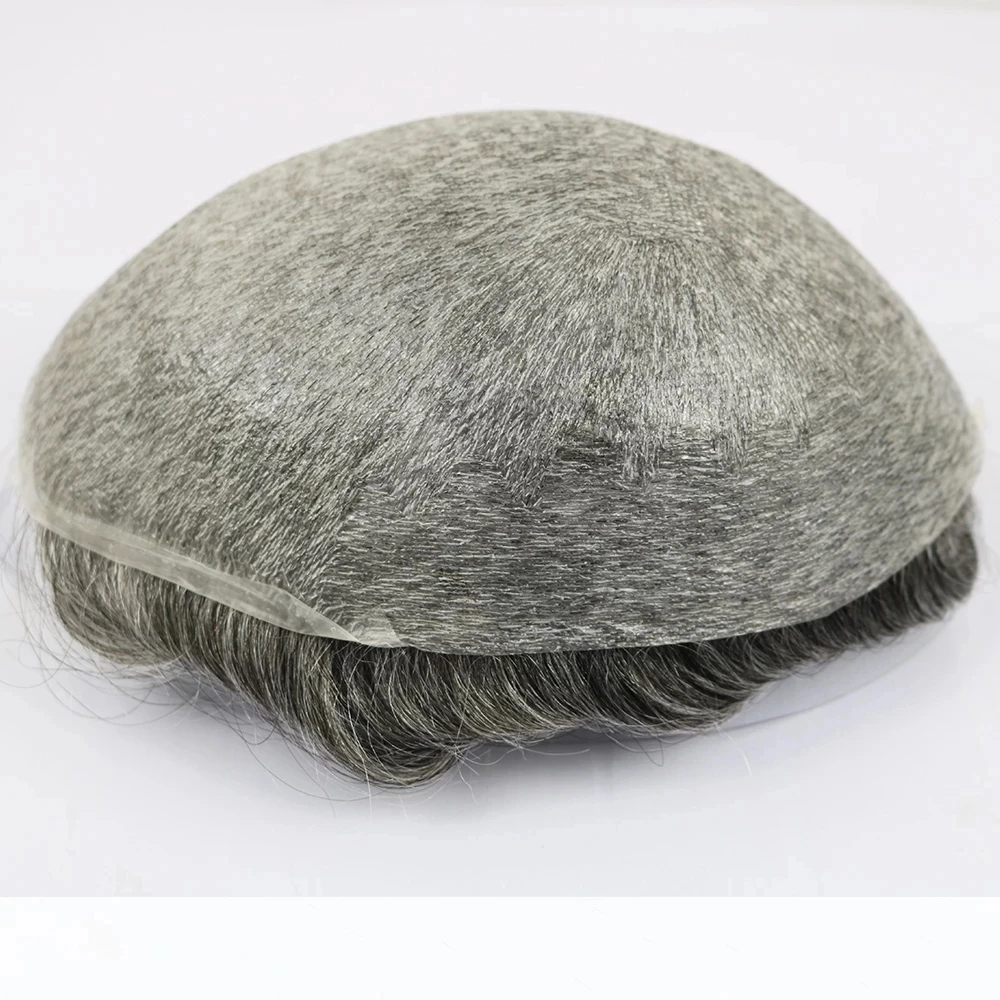 0.02mm Utra Thin Skin Disposable Natural Hairline Men Toupee 100%Human Hair Prosthesis Replacement System Units Hair Pieces 8*10