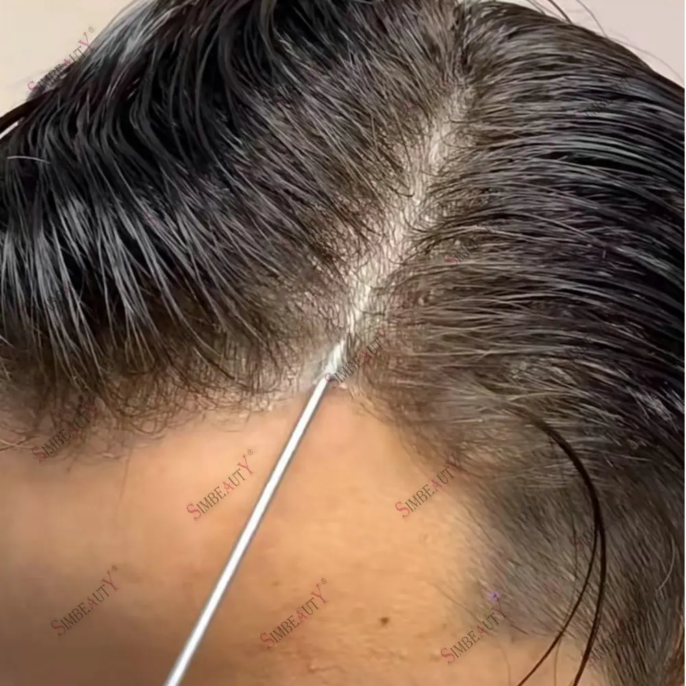 0.02mm Utra Thin Skin Disposable Natural Hairline Men Toupee 100%Human Hair Prosthesis Replacement System Units Hair Pieces 8*10