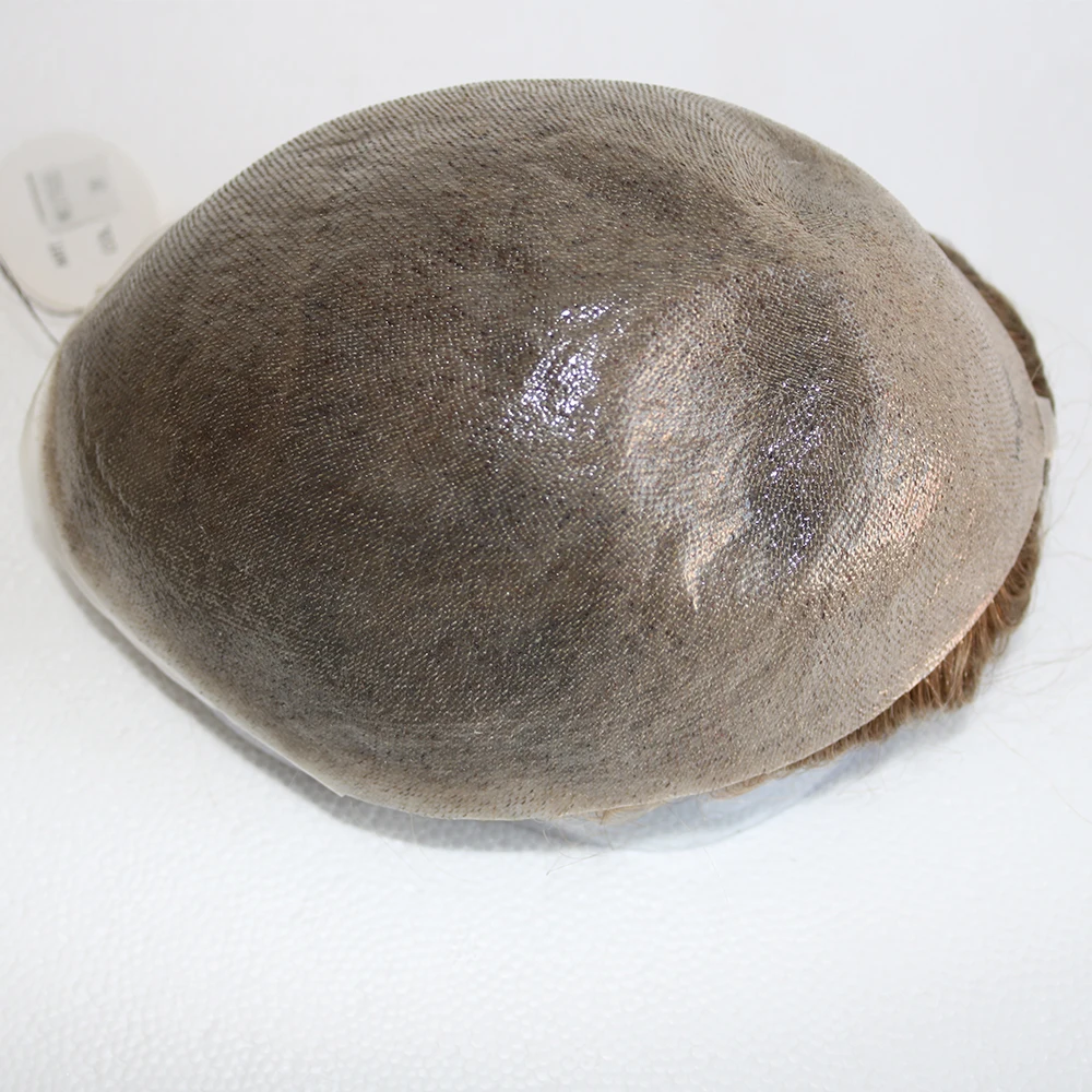 0.02mm Utra Thin Skin Disposable Natural Hairline Men Toupee 100%Human Hair Prosthesis Replacement System Units Hair Pieces 8*10