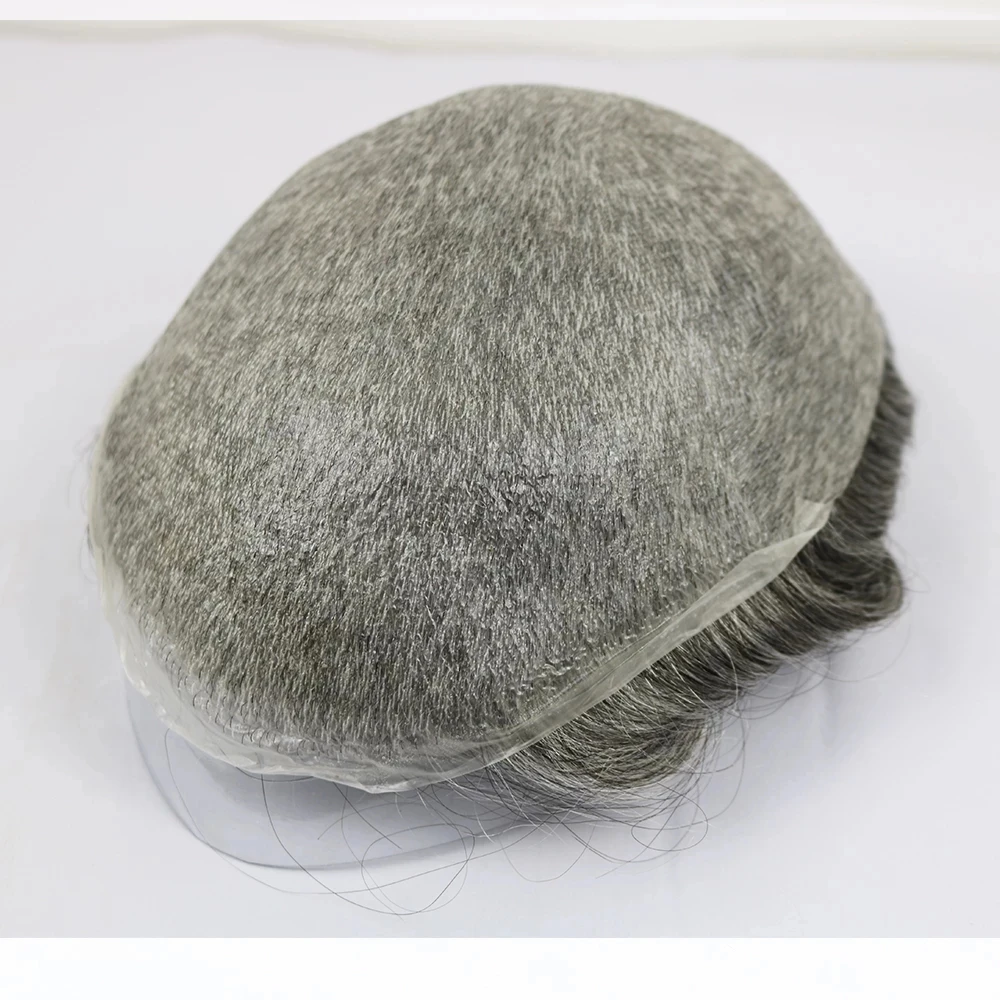 0.02mm Utra Thin Skin Disposable Natural Hairline Men Toupee 100%Human Hair Prosthesis Replacement System Units Hair Pieces 8*10
